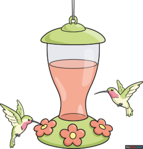 how to draw a hummingbird feeder featured image