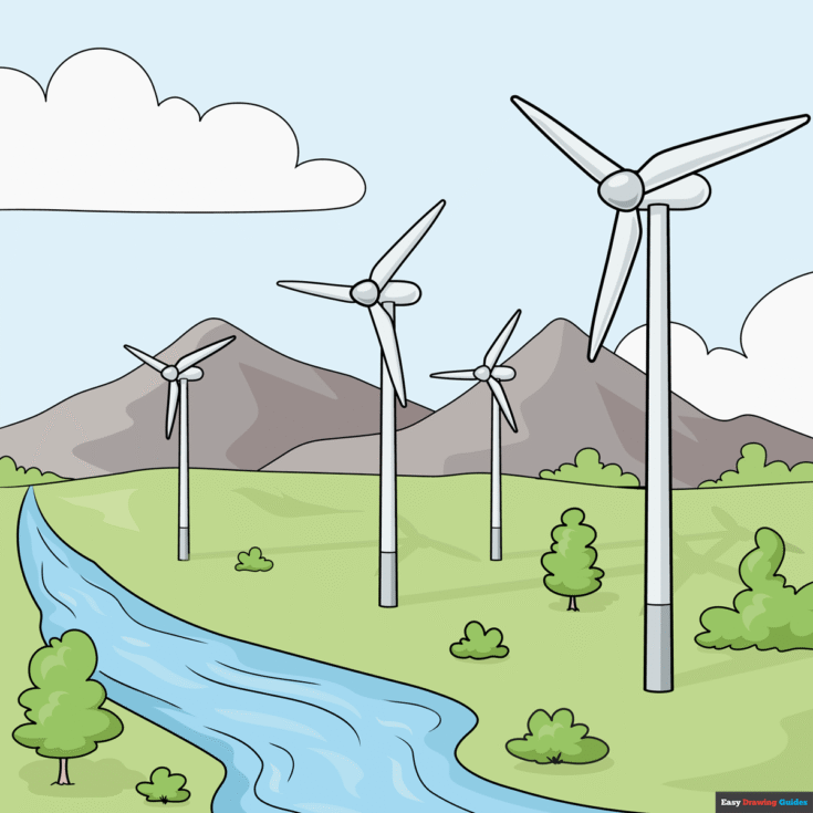 How to Draw a Wind Turbine Featured Image
