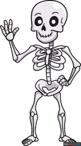 how to draw a cartoon skeleton featured image