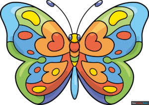 how to draw a rainbow butterfly featured image