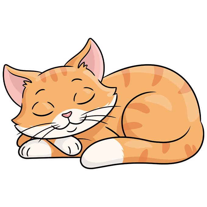 Sleeping Cat Drawing