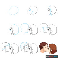 How to Draw People Kissing - An Anime Kiss Drawing