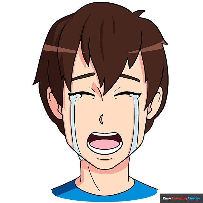 How to Draw an Anime Boy Crying - Easy Step by Step Tutorial