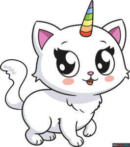 How to Draw a Cute Unicorn Cat Featured Image