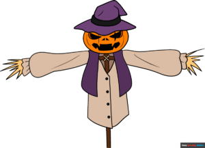 how to draw a scary scarecrow featured image