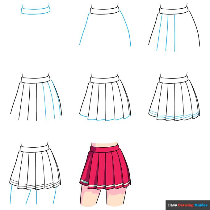 How to Draw an Anime Skirt - Easy Step by Step Tutorial