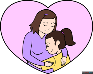 How to Draw an Easy Mother and Daughter Featured Image