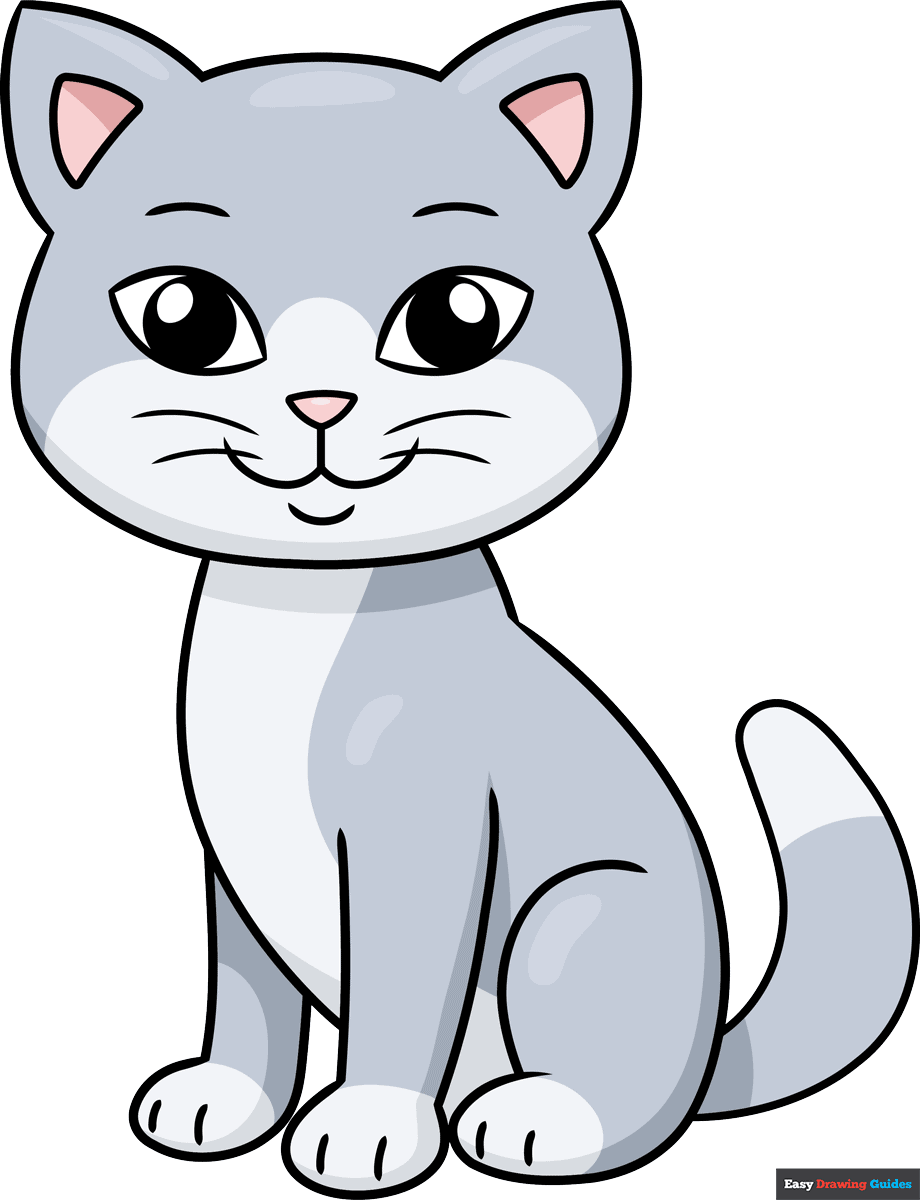 How To Draw A Cute Cartoon Cat Easy Drawing Guides | atelier-yuwa.ciao.jp