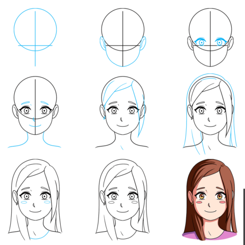 How to Draw a Cute Anime Girls Head and Face Featured Image
