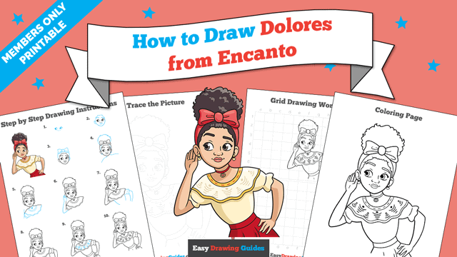 How to Draw Dolores from Encanto Printable Thumbnail