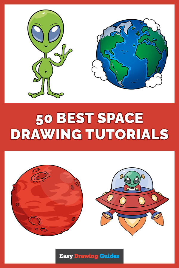 50 Best Space Drawing Tutorials for Kids Pinterest Image