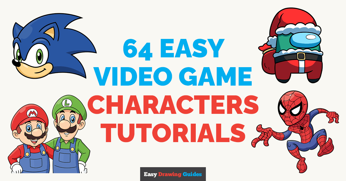 64 Easy Video Game Drawing Tutorials: Featured image
