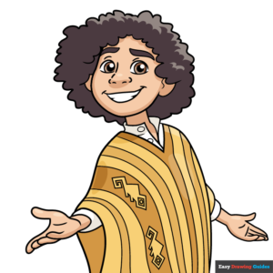 Camilo from Encanto step-by-step drawing tutorial: step 1