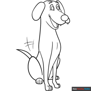 Cartoon Dog Coloring Page | Easy Drawing Guides