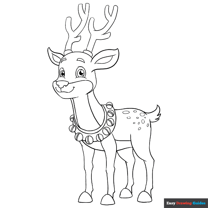 Free printable cartoon reindeer coloring page