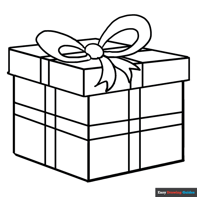 Free printable christmas present coloring page