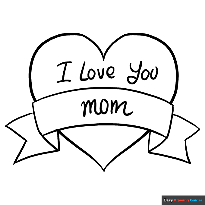 Free printable mothers day heart coloring page