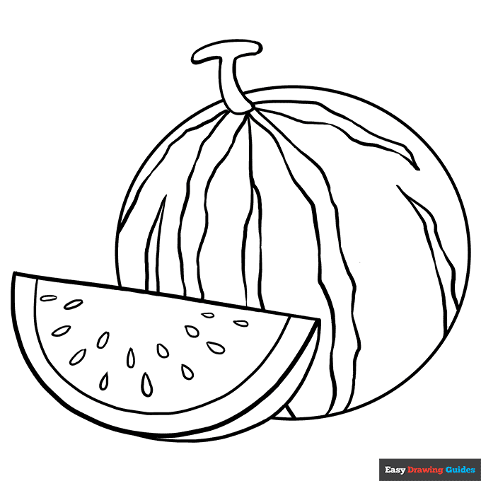 Draw a Kawaii Watermelon in 6 Simple Steps : Learn To Draw