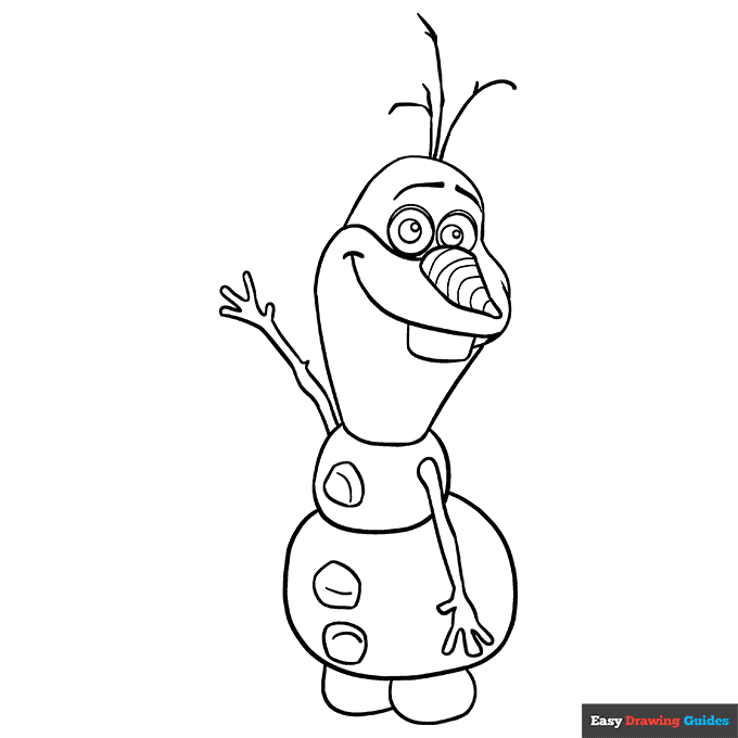 Free printable olaf from frozen coloring page