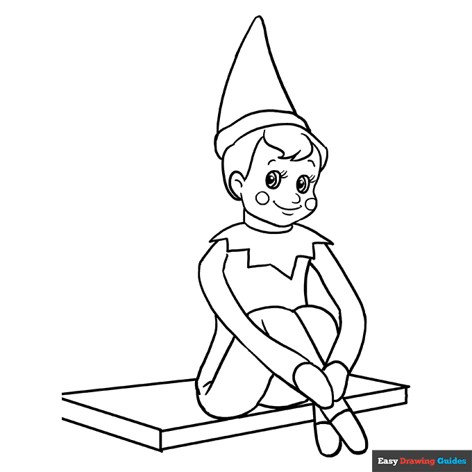 Free printable elf on the shelf coloring page