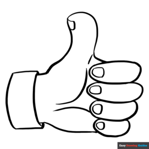 Thumbs Up Coloring Page | Easy Drawing Guides