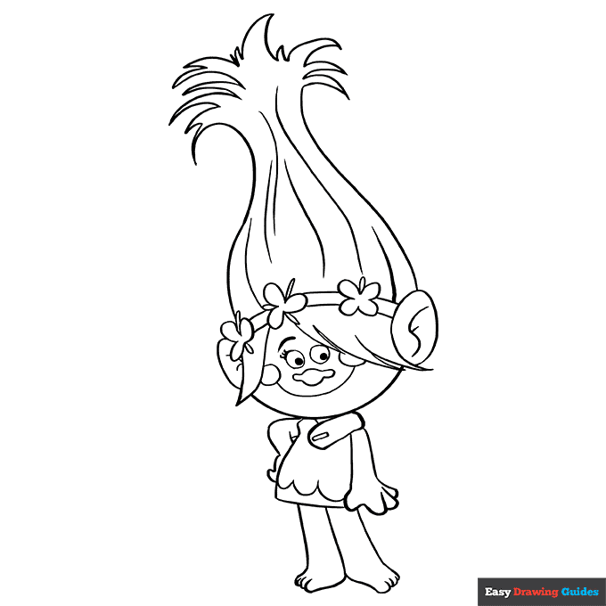 Poppy From Trolls Coloring Page 