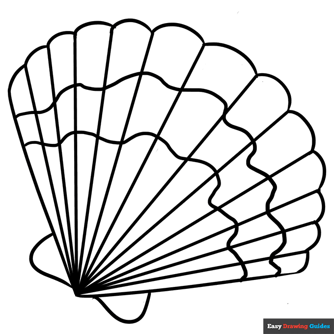 Seashell Coloring Page Easy Drawing Guides Seashell Coloring Page Easy Drawing Guides