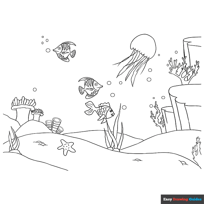 ocean scene coloring book