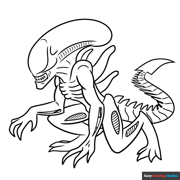 Scary Alien Coloring Pages  Space coloring pages, Alien drawings, Scary  alien