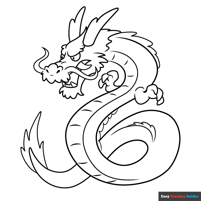 drawings of japanese dragons