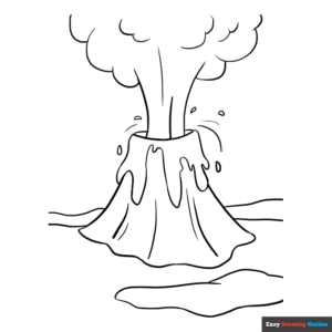 Volcano Coloring Page | Easy Drawing Guides