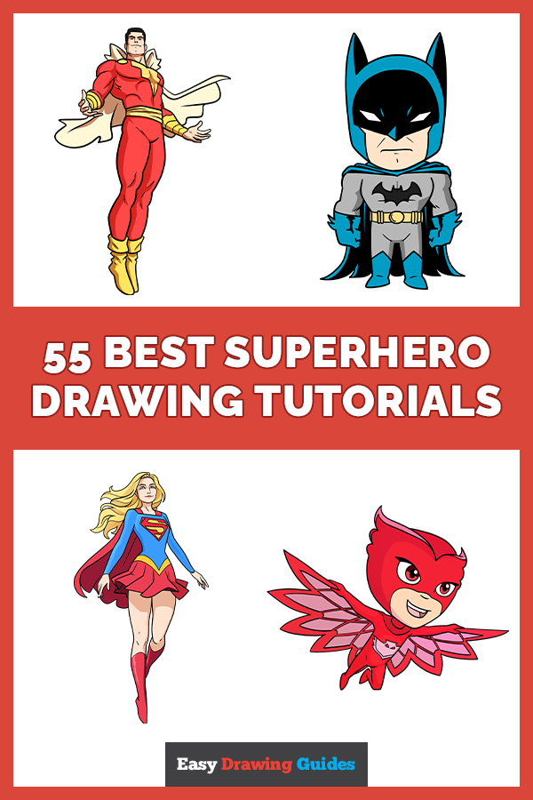 55 Easy Superhero Drawing Ideas - Pinterest image