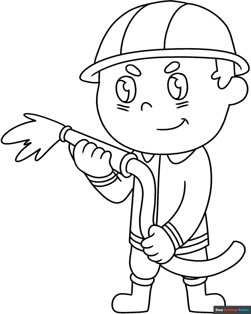 Free printable Firefighter coloring image