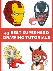 43 Best Superhero Drawing Tutorials for Kids Pinterest Image