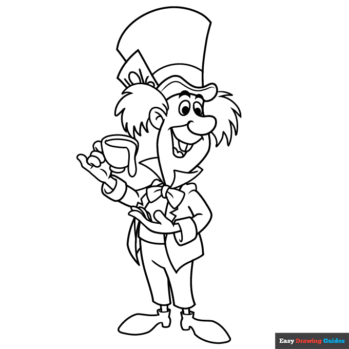 disney alice in wonderland mad hatter drawing