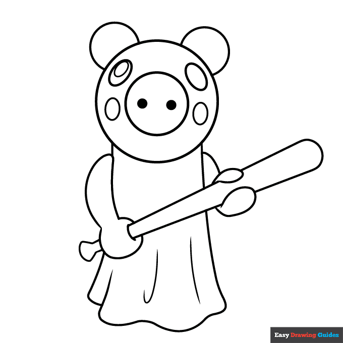 Roblox Piggy Coloring Page | Easy Drawing Guides