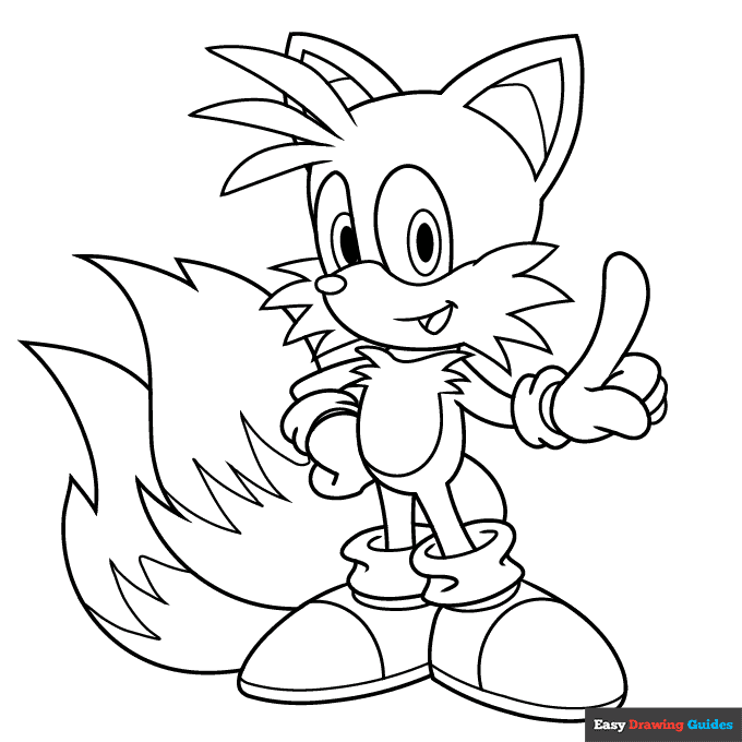 Miles Tails Prower from Sonic the Hedgehog Coloring Page | Easy Drawing ...