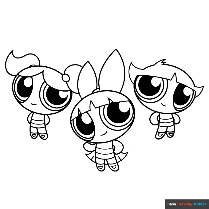 powerpuff girls bubbles coloring pages