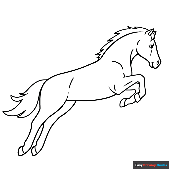 Jumping Horse Coloring Page Easy Drawing Guides Jumping Horse Coloring Page Easy Drawing Guides