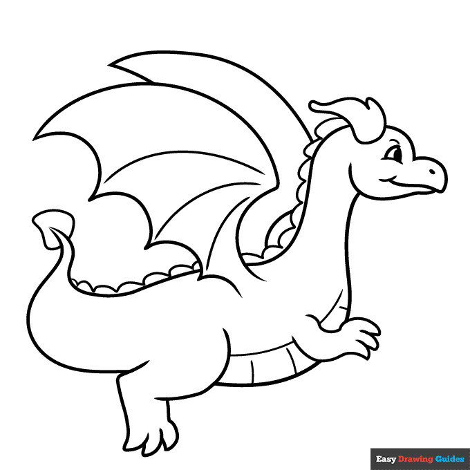 How To Draw A Flying Dragon Step By Step