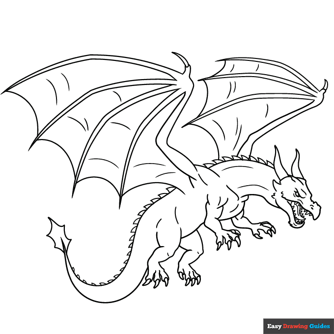 coloring pages of dragons (realistic)