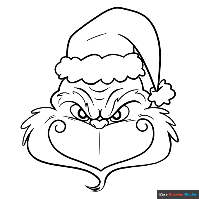 Free printable grinch face coloring page