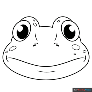 Frog Face Coloring Page | Easy Drawing Guides