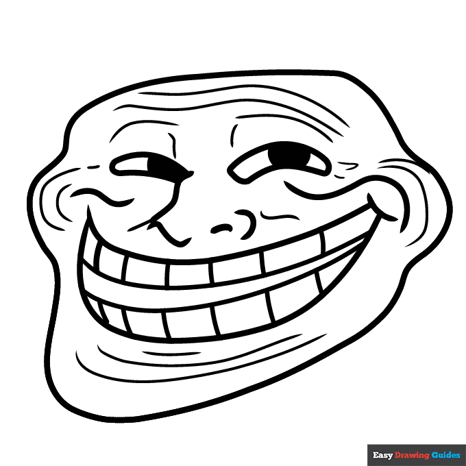Troll Face Coloring Page Easy Drawing Guides Troll Face Coloring Page Easy Drawing Guides