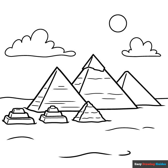 Pyramids Of Giza Coloring Page Easy Drawing Guides | The Best Porn Website