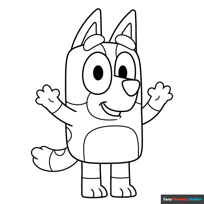 1608 Easy Bingo From Bluey Coloring Page 