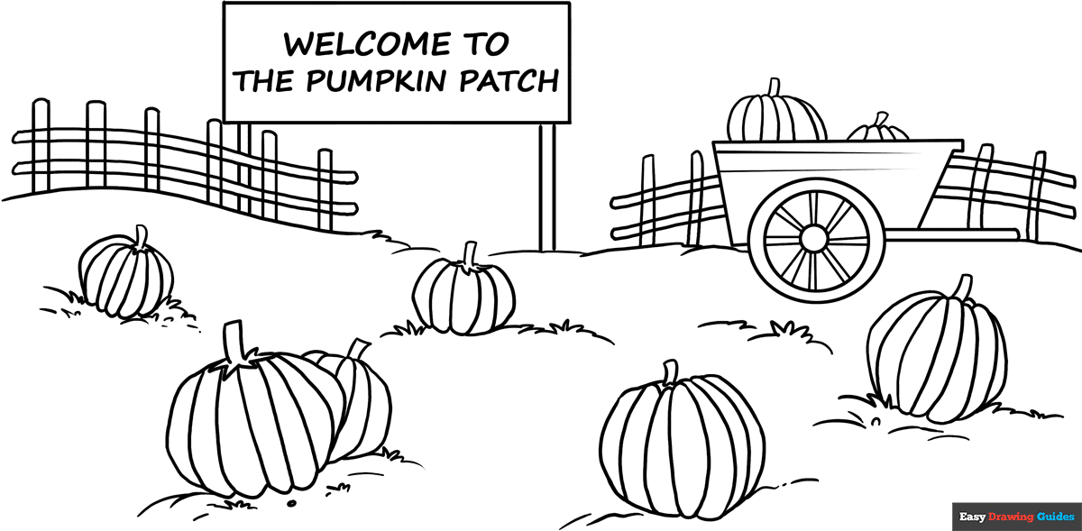 Pumpkin Patch Coloring Page Easy Drawing Guides Pumpkin Patch Coloring Page Easy Drawing Guides