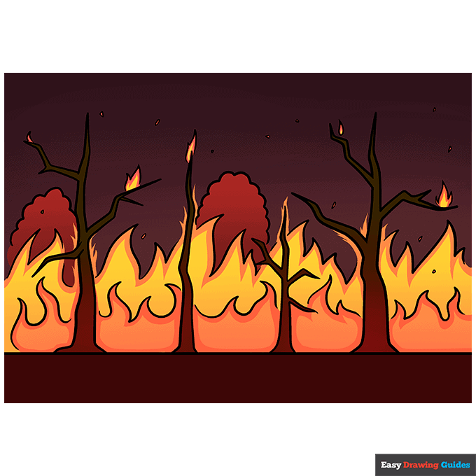 how to draw a fire