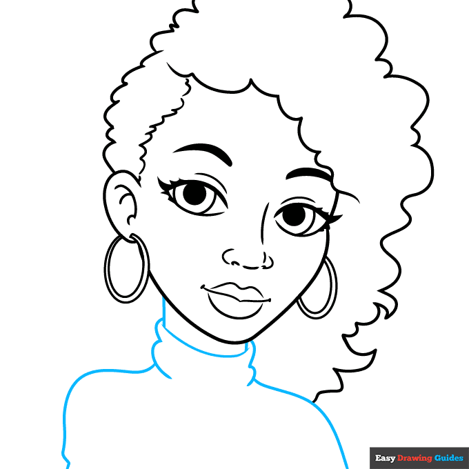 Line Drawing of a Girl, Black Outline Stock Vector - Illustration of  contour, beautiful: 225647448