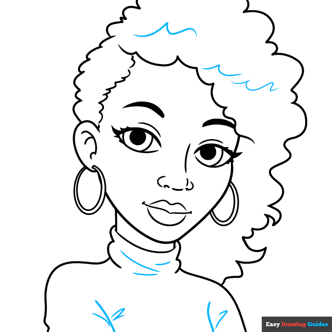 Easy How to Draw a Girl Tutorial Video and Girl Coloring Page